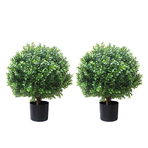 Set of 2 Potted Artificial Trees for Outdoors
