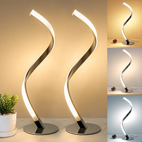 Set of 2 Spiral LED Table Lamps