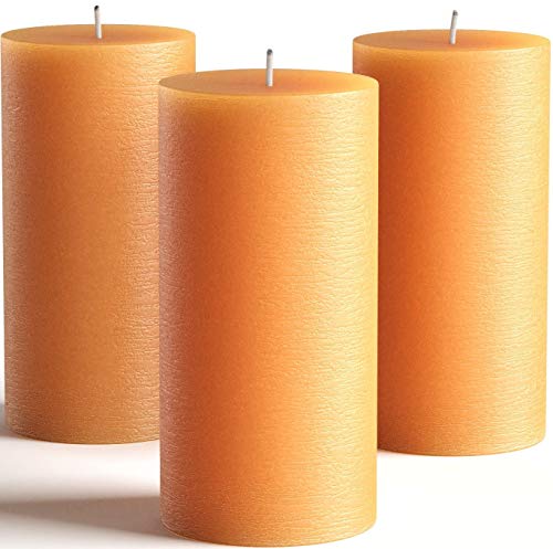 Orange 3x6 Unscented Handpoured Pillar Candles" by Melt Candle Company