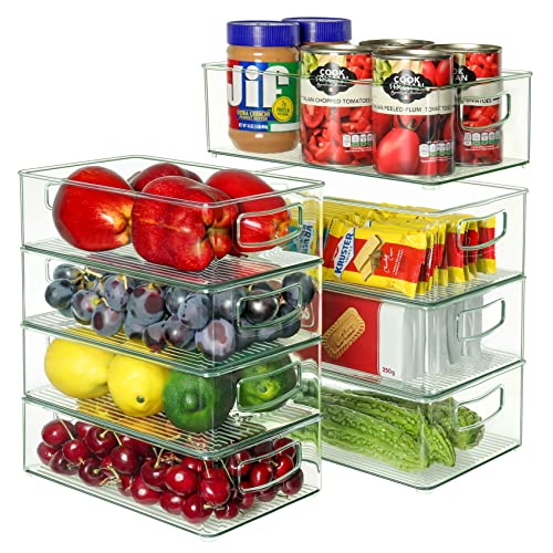FOOYOO Clear Fridge Storage Bin，9 PCS Plastic refrigerator