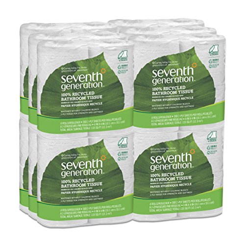 Seventh Generation Bathroom Tissue, 2-ply, 300 Sheets, 4 Count (Pack of 12)