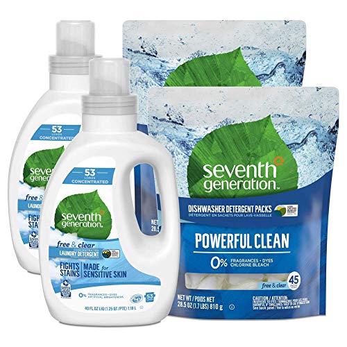 Seventh Generation Dish Detergent & Laundry Combo, 90 Packs & 106 Loads