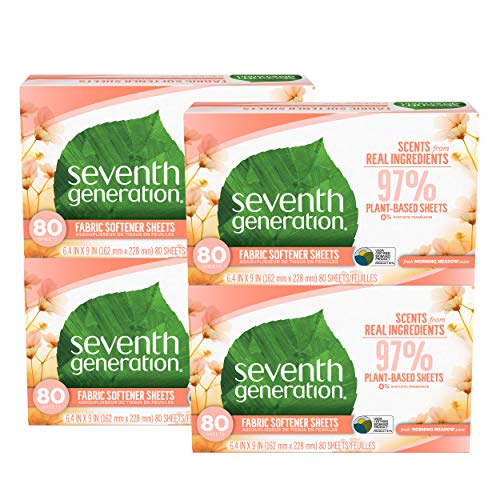 Seventh Generation Dryer Sheets - Morning Meadow Scent (Pack of 4)