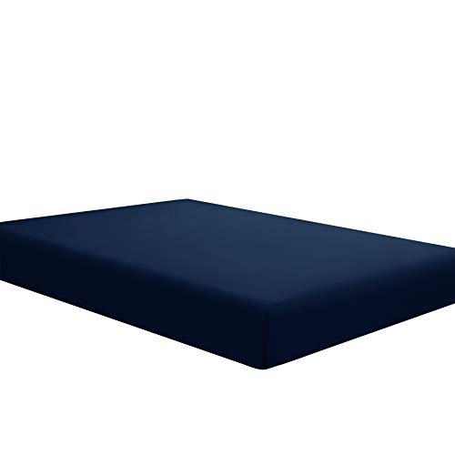 Sfoothome Fitted Sheet Full Size, Brushed Microfiber, Extra Soft and Comfortable - Wrinkle, Fade Resistant,Navy Sheet with Deep Pocket