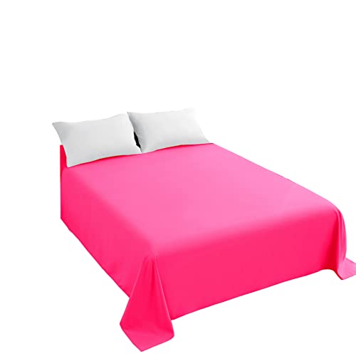 Sfoothome Luxury Bed Top Sheet - Hot Pink, Twin