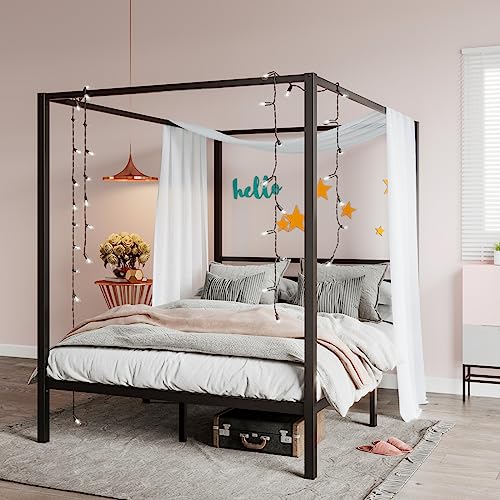 SHA CERLIN Canopy Bed Frame Queen Size
