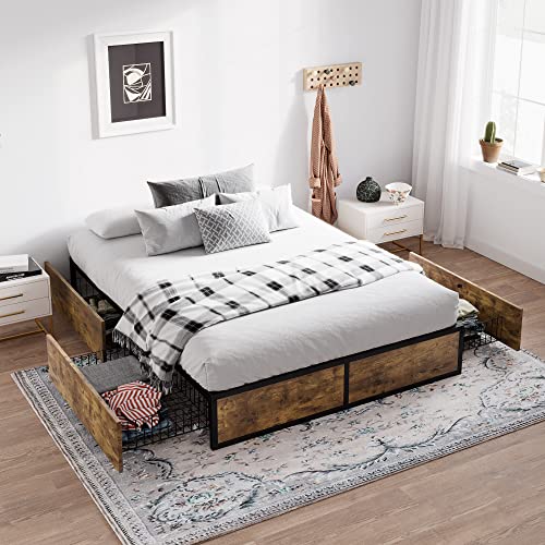 SHA CERLIN Queen Bed Frame with Storage