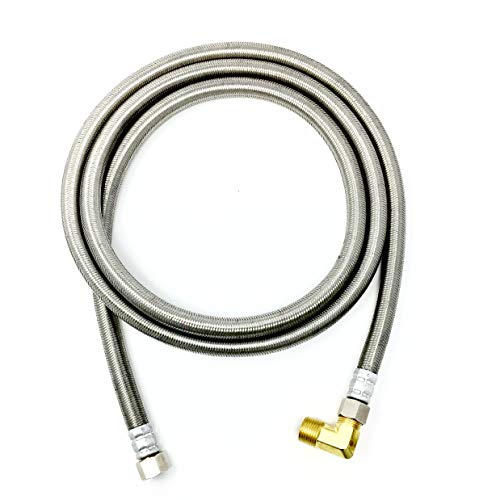 Shark Industrial 6 FT Stainless Steel Dishwasher Hose with 90 Degree Elbow