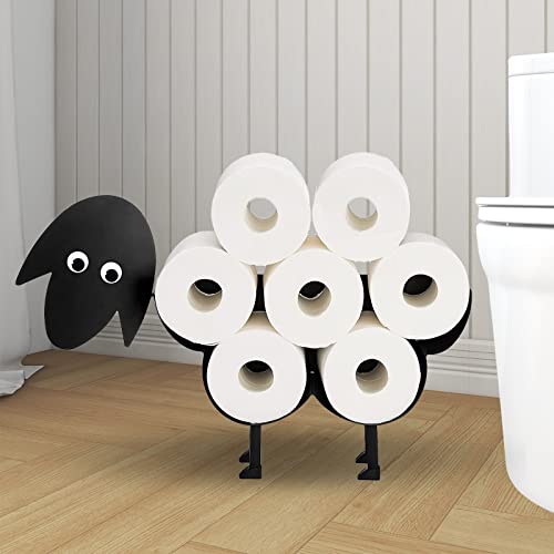 Black Sheep Wall-Mounted Toilet Paper Stand, Holds 8 Rolls