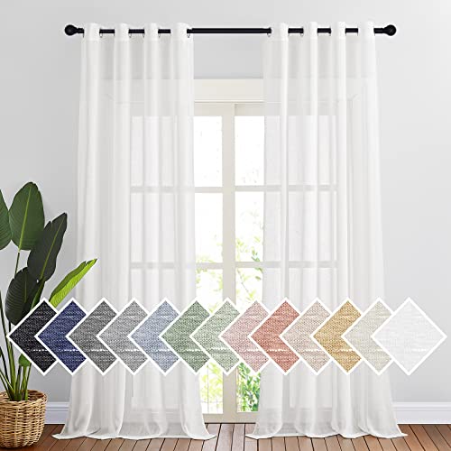 Sheer Linen Curtains for Living Room