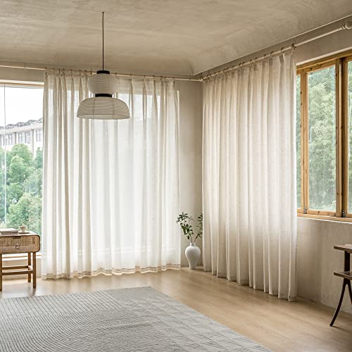 Sheer Pleated Drapes for Living Room