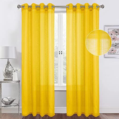 Sheer Yellow Curtains for Living Room - Tony's Collection