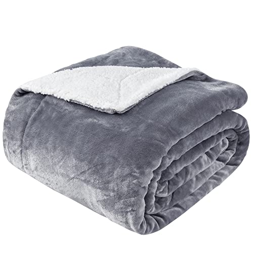 Sherpa Fleece Blanket Grey Throw Blanket