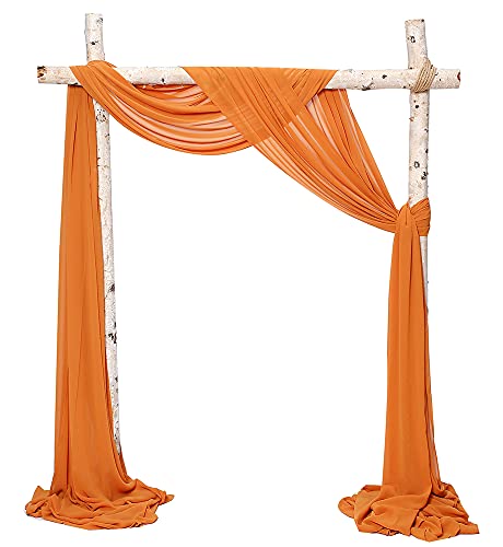 SHERWAY Chiffon Wedding Arch Drapes - Orange