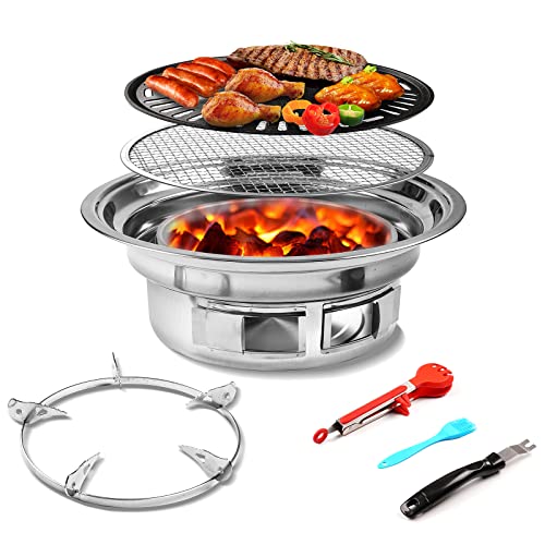 Shikha Korean Charcoal Grill - Portable Barbecue Grill with Non-stick Charcoal Stove