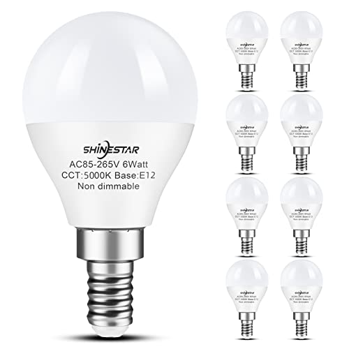 SHINESTAR E12 LED Ceiling Fan Light Bulbs 8-Pack
