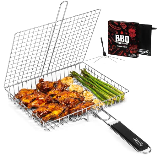 SHIZZO Deep Grill Basket With Removable Handle Set
