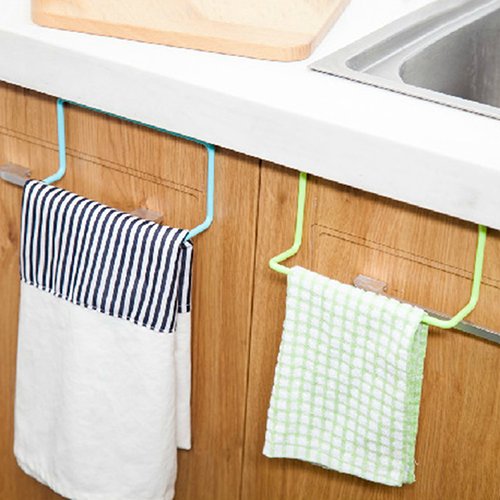 White Over Door Tea Towel Rack for Bathroom and Kitchen