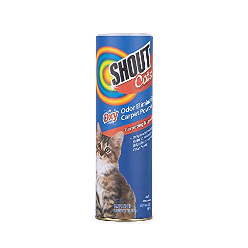 SHOUT Turbo Oxy Pet Odor Eliminator Powder, 18 oz, Fresh Scent