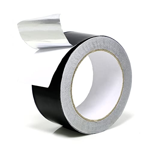 SICCOMA 2" x 65' 3.94 Mil Black Foil Tape for HVAC & Metal Repair