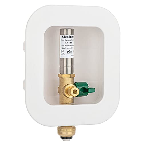 sicoince Ice Maker Outlet Box with Water Hammer Arrestor