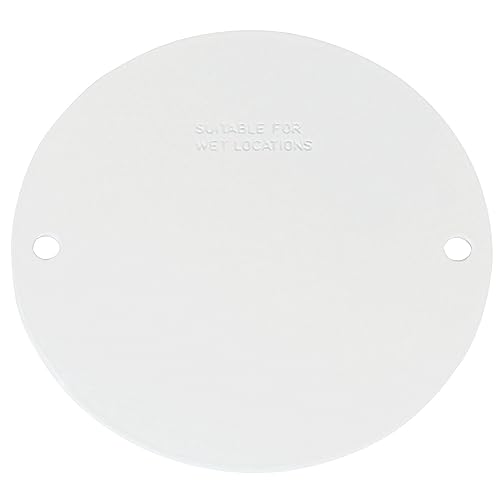 Sigma Electric, White 14241WH Round Blank Stamped Cover, 1 Count (Pack of 1)