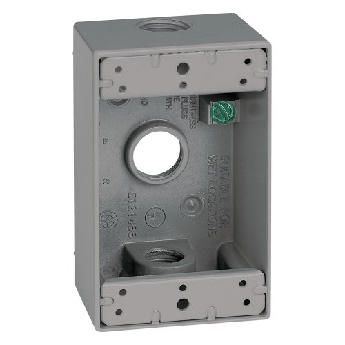 Sigma Engineered Solutions, Gray Sigma Electric 14250 1/2-Inch 3 Hole 1-Gang Box