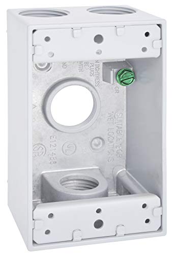 Sigma Engineered Solutions, White Sigma Electric 14251WH 1/2-Inch 4 Hole 1-Gang Box