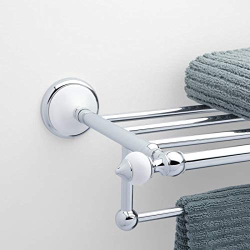 Signature Hardware 413146 Adelaide 21-3/8" Solid Brass and Porcelain Towel Rack