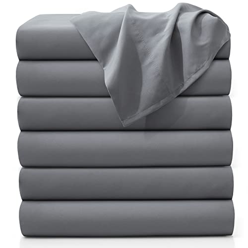 SiinvdaBZX 6 Pack Queen Size Flat Sheet - Soft Brushed Microfiber Fabric