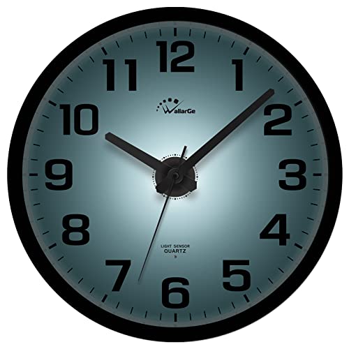 Silent Night Light Wall Clock - Easy to Read, Batteries Included