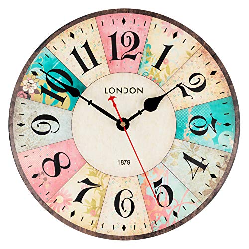 Silent Pink Wall Clock for Girls