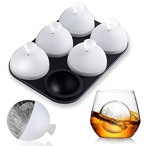 Silicone Ice Ball Maker Mold with Lid - 2 inch 6 Ice Balls