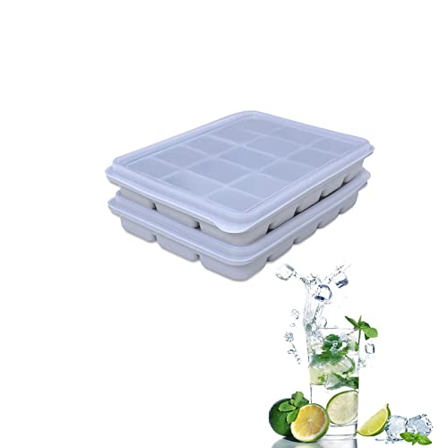 Silicone Ice Cube Trays Set with Removable Lid