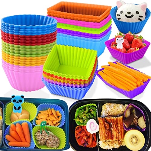 Silicone Lunch Box Dividers: Cadeya Bento Bundle for Kids
