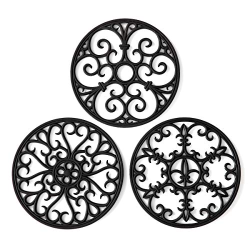 Silicone Trivet Mat Set of 3 - Heat Resistant Hot Pads for Table & Countertop