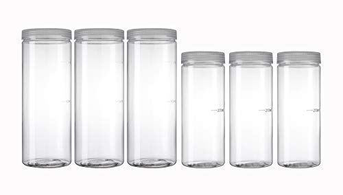 HAIM LIVING 6-Piece Clear Plastic Food Storage Jar Set