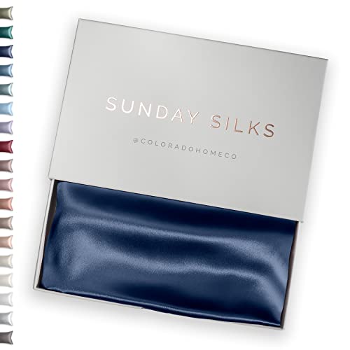 Silk Pillowcase for Hair and Skin - Navy Blue