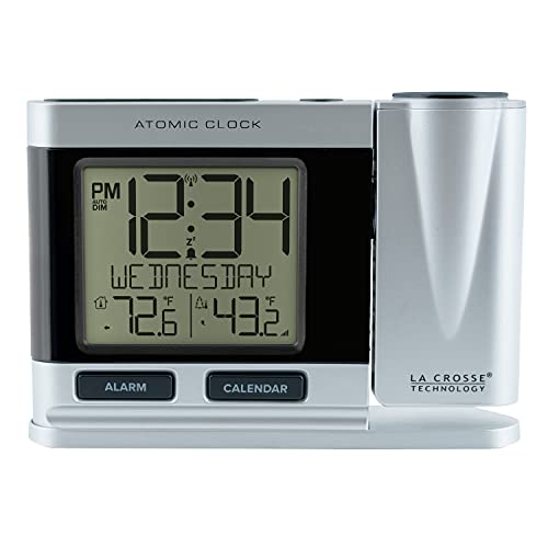 Silver Atomic Projection Alarm Clock with Temperature