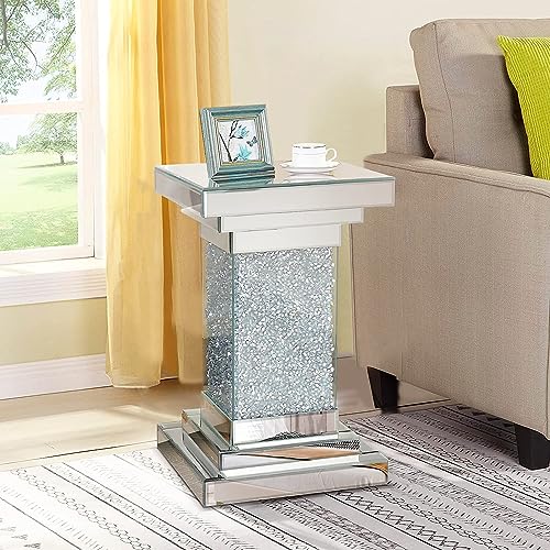 Silver Mirrored End Table