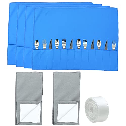 Silver Storage Bags with Cleaning Cloth - Set of 4