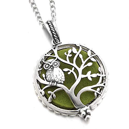 Silver Tree Of Life Owl Essential Oils Diffuser Necklace Locket Necklace Women 2