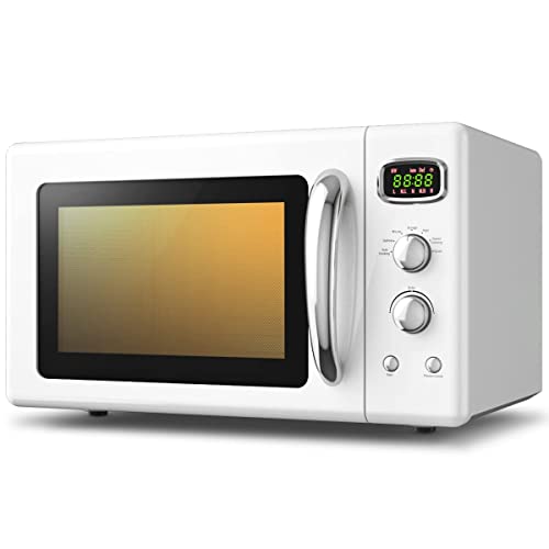 SIMOE 0.9 cu.ft. 900W Retro Microwave with Auto Cooking & Defrost Functions