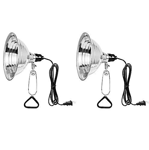 Adjustable Clamp Lamp Light, 6ft Cord, Up to 150W, Silver/Black, 2 Pack