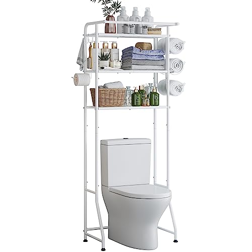 3 Tier Bathroom Space Saver Over The Toilet Rack, White