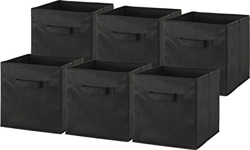 SimpleHouseware Foldable Cube Storage Bin, Black