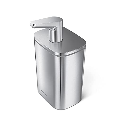 simplehuman Liquid Soap Dispenser, Brushed Stainless Steel, 16 oz. Pulse Pump