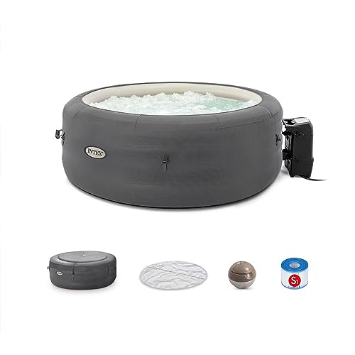 SimpleSpa Bubble Massage 4 Person Inflatable Round Hot Tub