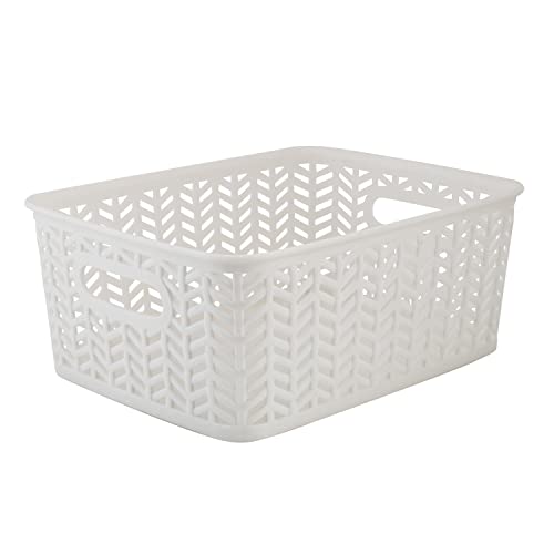Simplify Herringbone Storage Tote Basket: Stylish and Functional