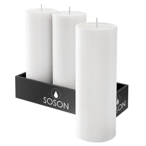 Simply Soson White Pillar Candles - Set of 3